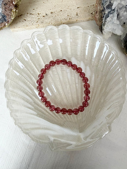 Strawberry Quartz Beaded Bracelet