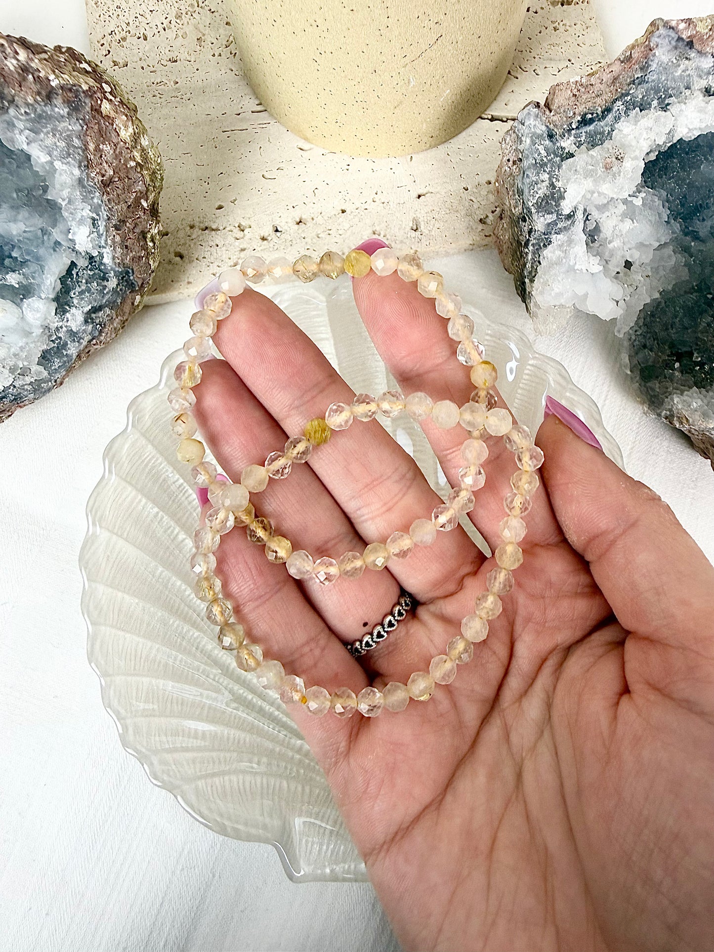 Citrine Faceted Beaded Bracelets