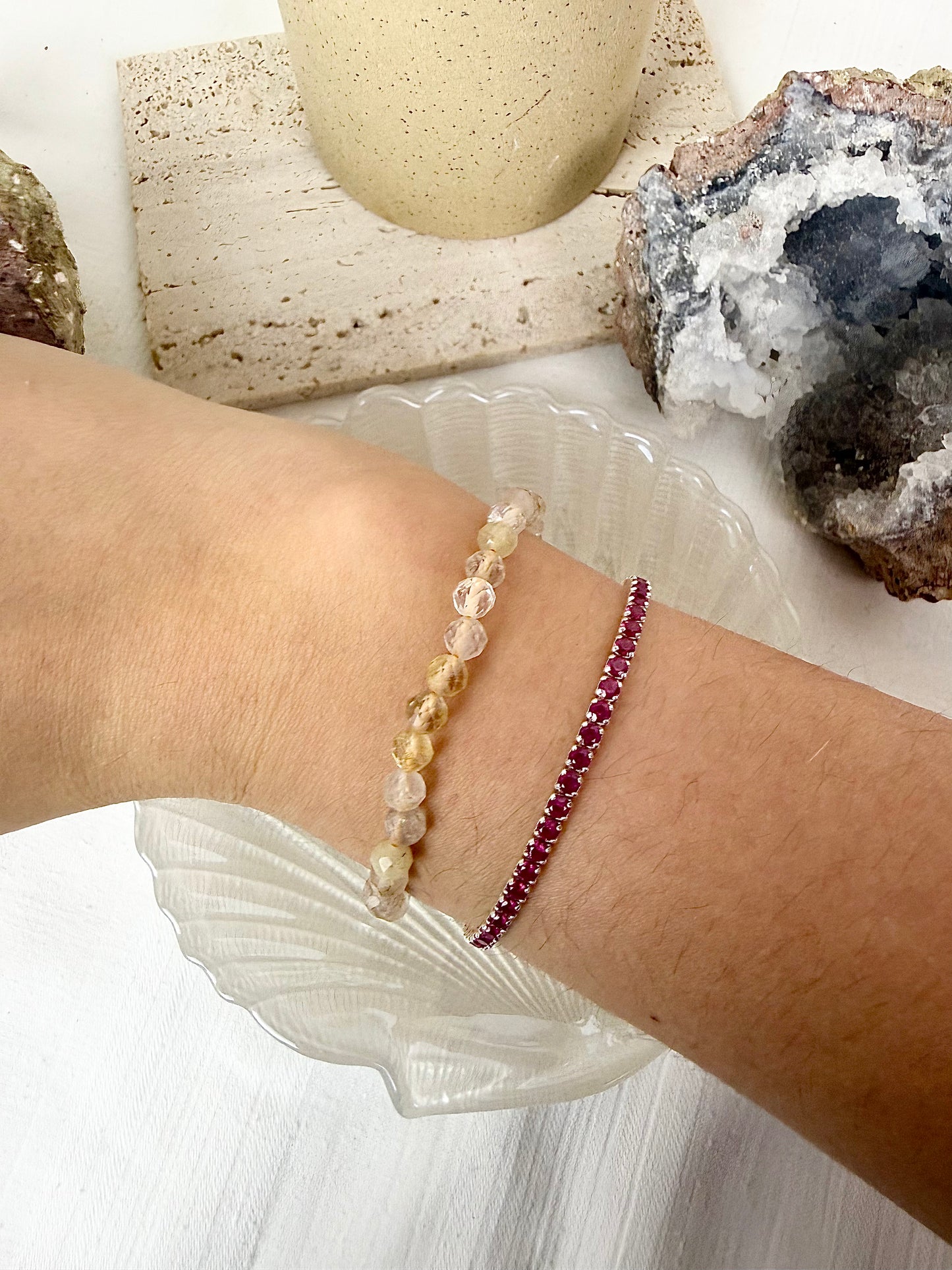 Citrine Faceted Beaded Bracelets
