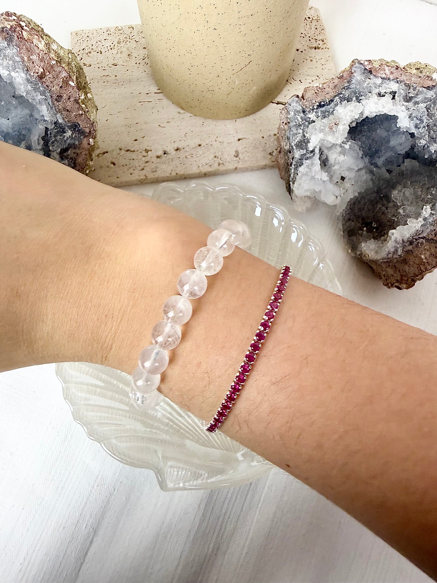 Clear Quartz Beaded Bracelet