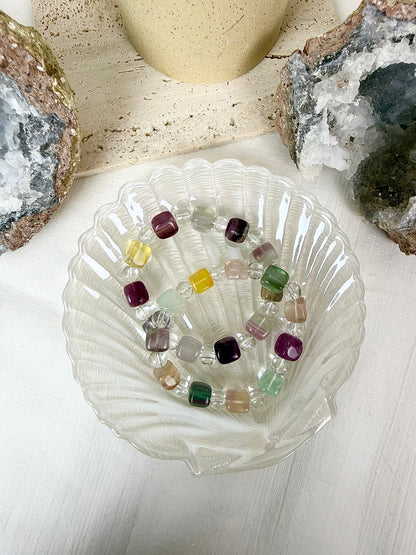 Fluorite Chunky Beaded Bracelets