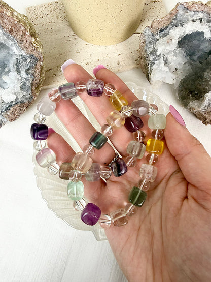 Fluorite Chunky Beaded Bracelets