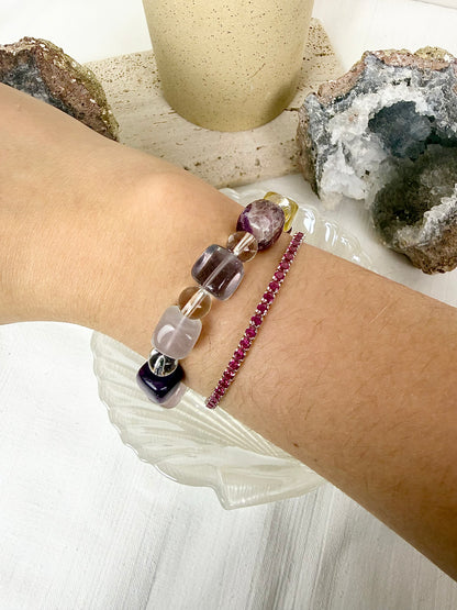 Fluorite Chunky Beaded Bracelets