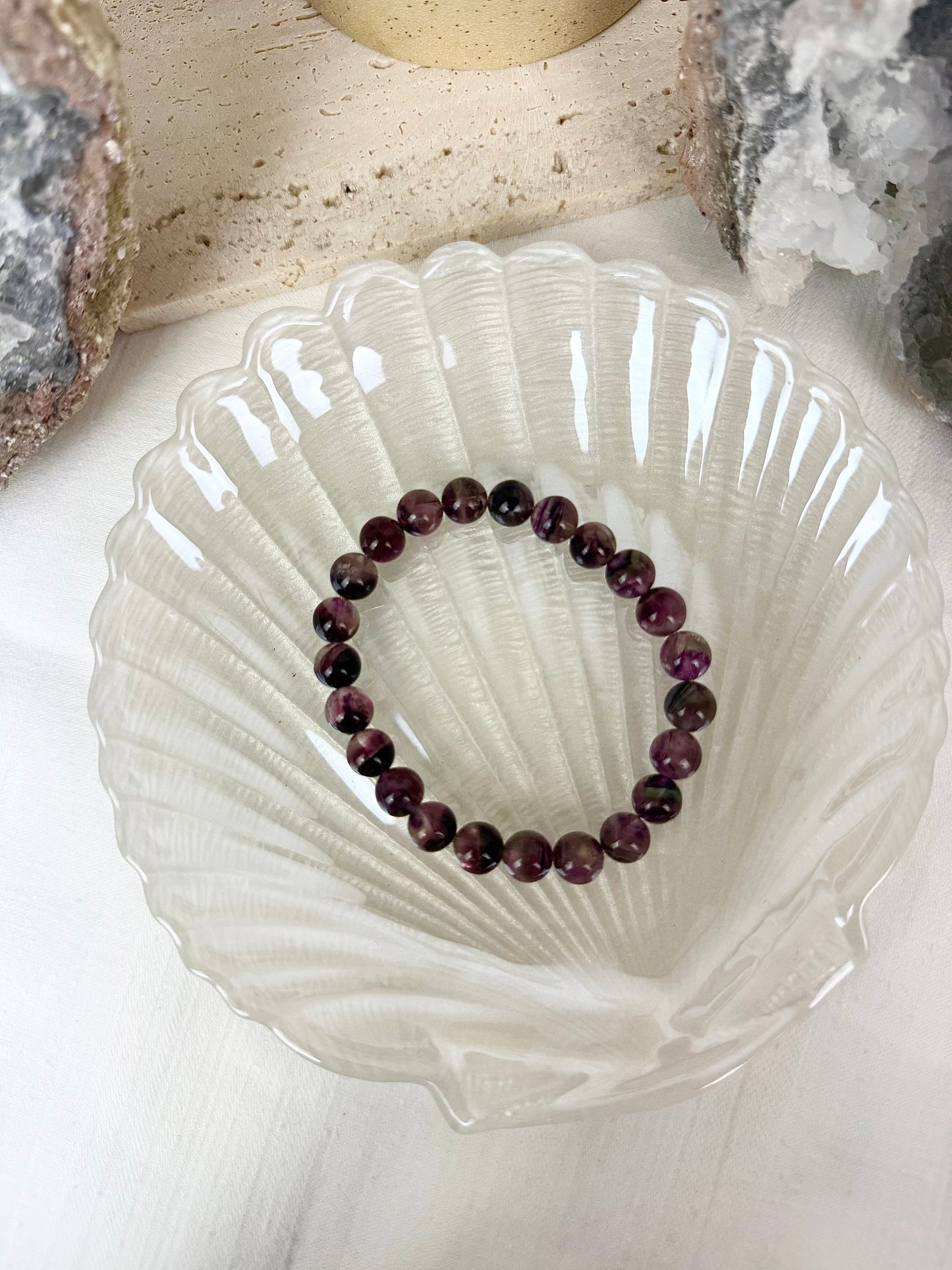 Purple Fluorite Beaded Bracelet
