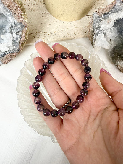 Purple Fluorite Beaded Bracelet