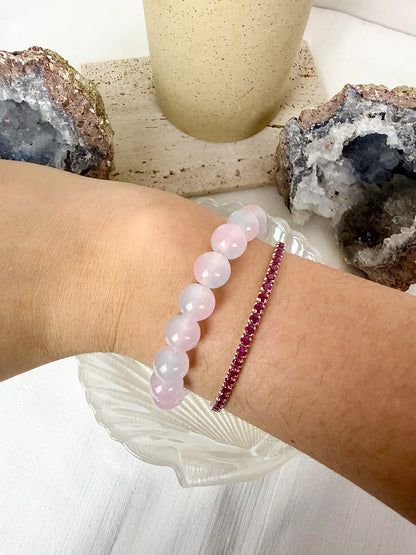 Pink Opalite Beaded Bracelet