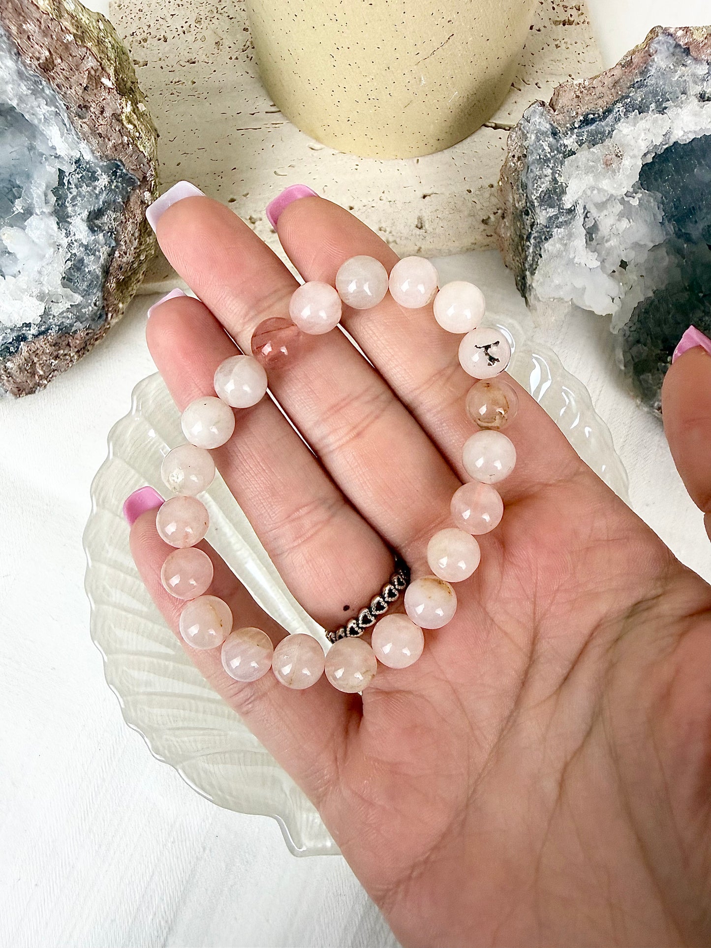 Rose Quartz Beaded Bracelet