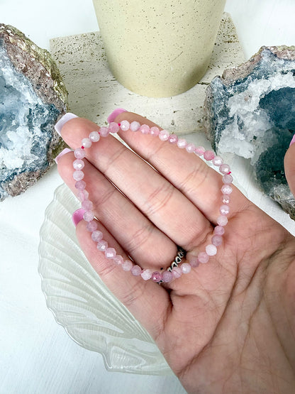 Lavender Fluorite Faceted Beaded Bracelet