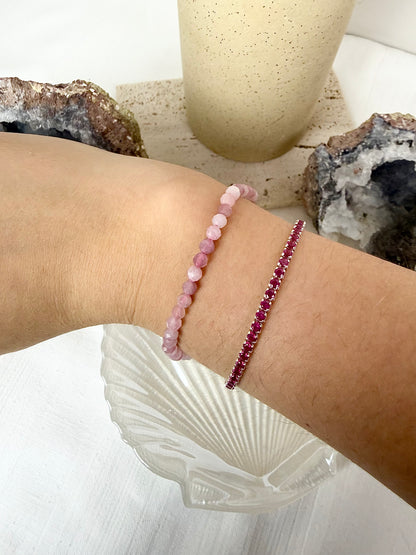Lavender Fluorite Faceted Beaded Bracelet