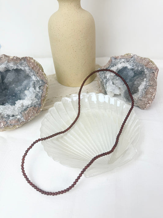 Garnet Long Necklace / Beaded String for Jewellery Making