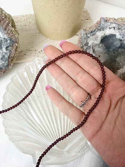 Garnet Long Necklace / Beaded String for Jewellery Making