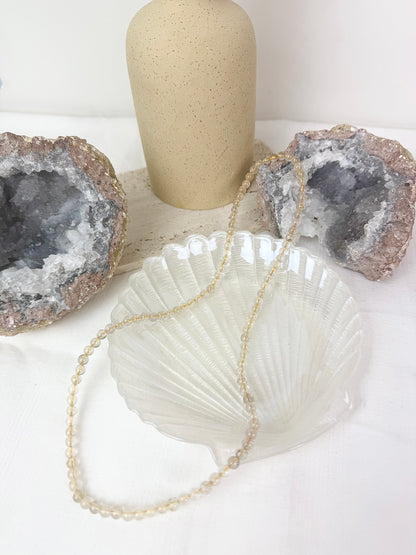 Citrine Long Necklace / Beaded String for Jewellery Making