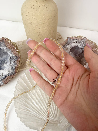 Citrine Long Necklace / Beaded String for Jewellery Making
