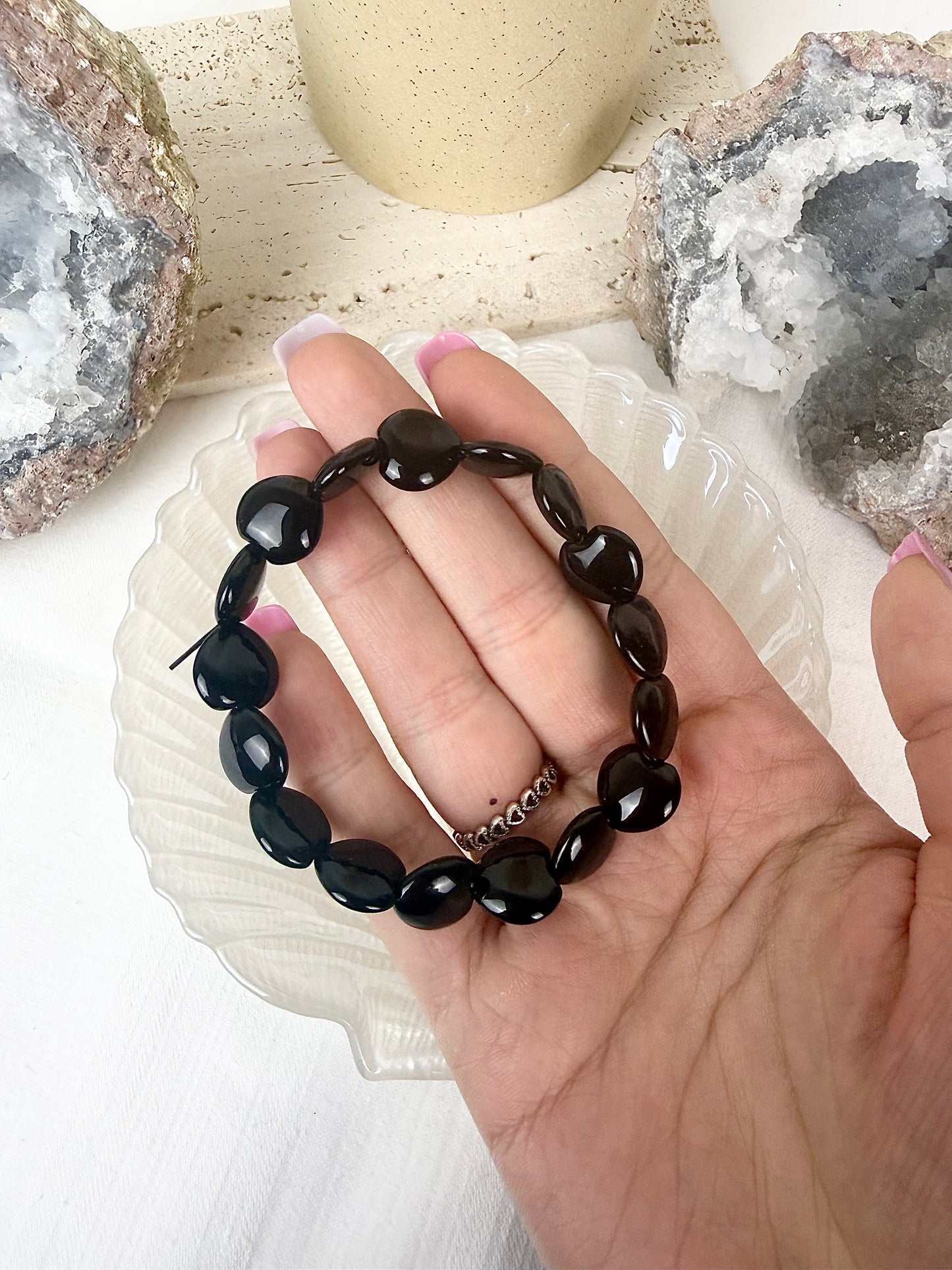 Obsidian Heart Bracelet