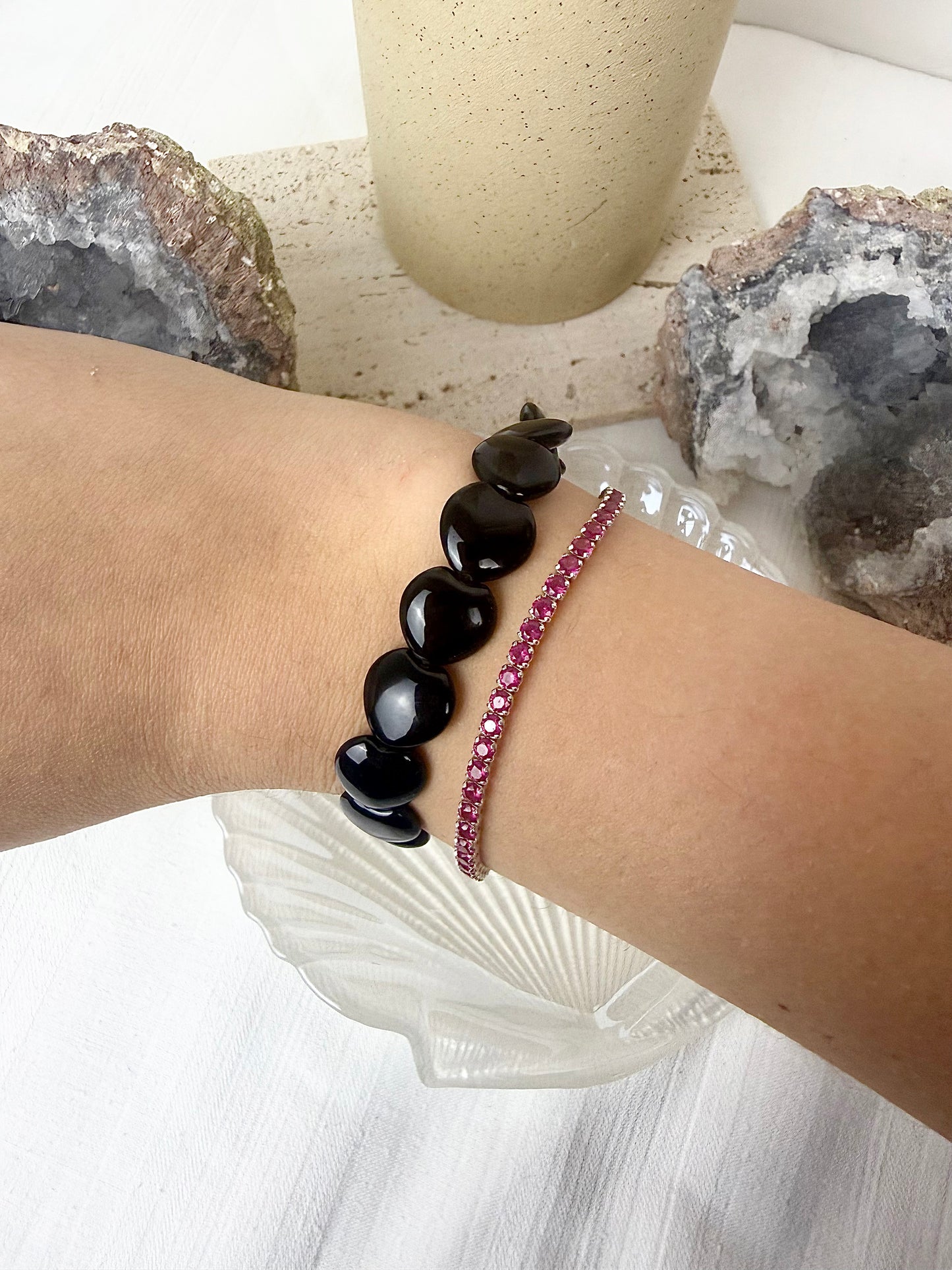 Obsidian Heart Bracelet