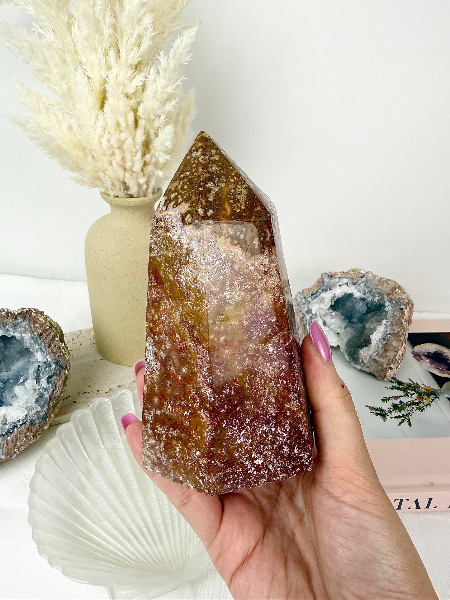 Pink Ocean Jasper Large Tower