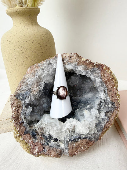 Flashy Lepidolite s925 Silver Ring