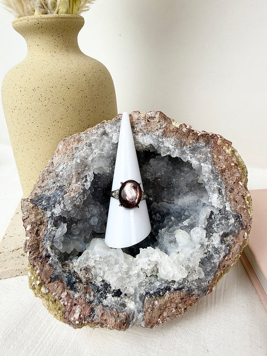 Flashy Lepidolite s925 Silver Ring