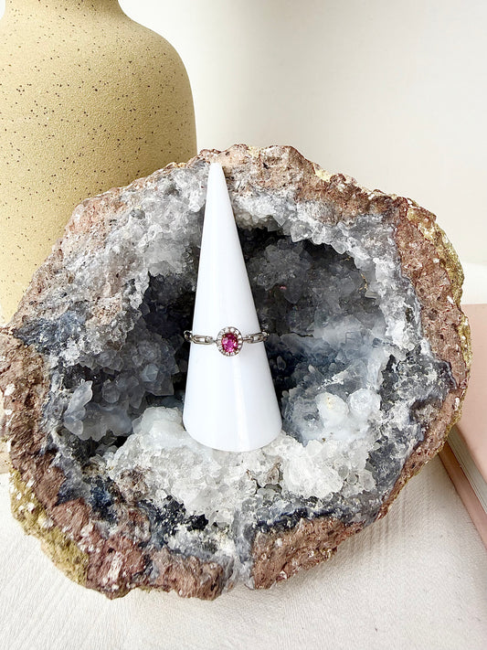 Pink Tourmaline Faceted s925 Ring