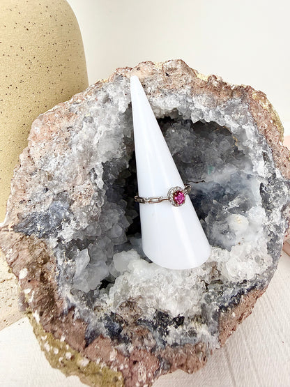 Pink Tourmaline Faceted s925 Ring