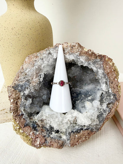 Pink Tourmaline Faceted s925 Ring