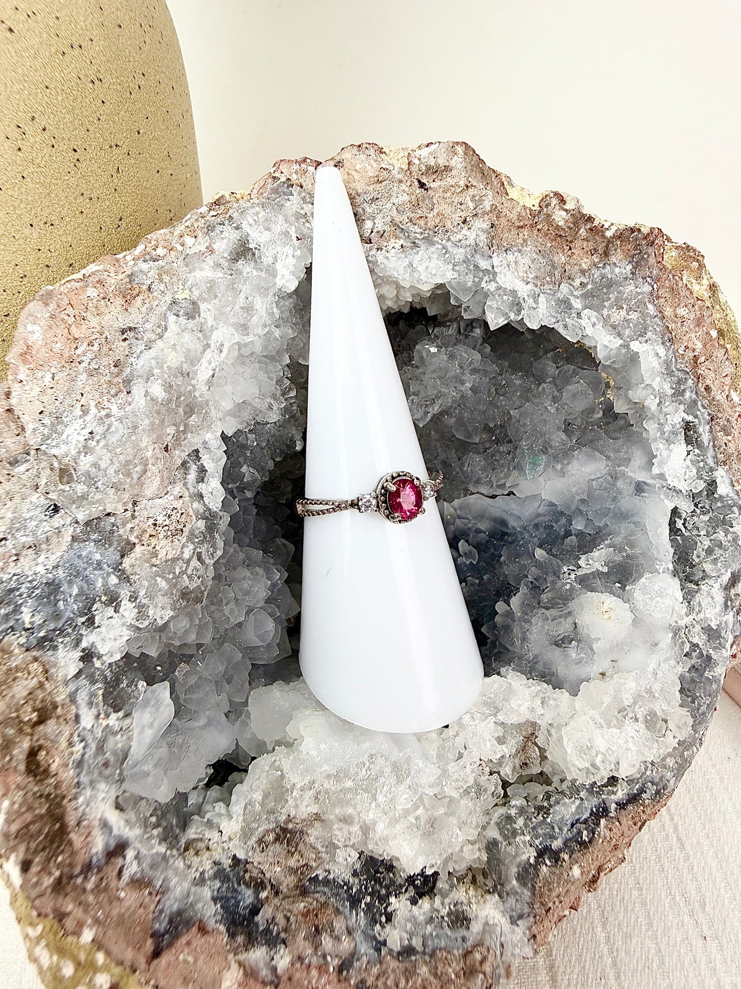Pink Tourmaline Faceted s925 Ring