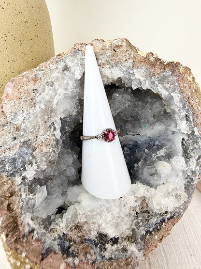 Pink Tourmaline Faceted s925 Ring