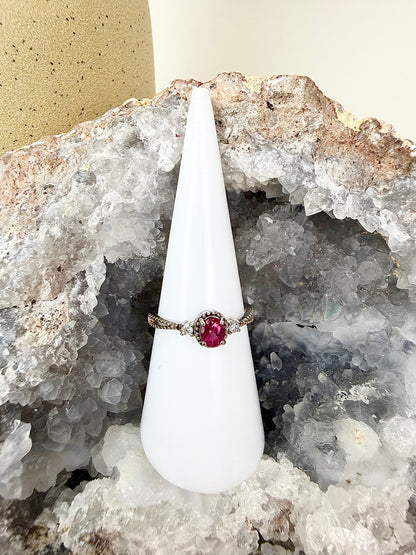 Pink Tourmaline Faceted s925 Ring
