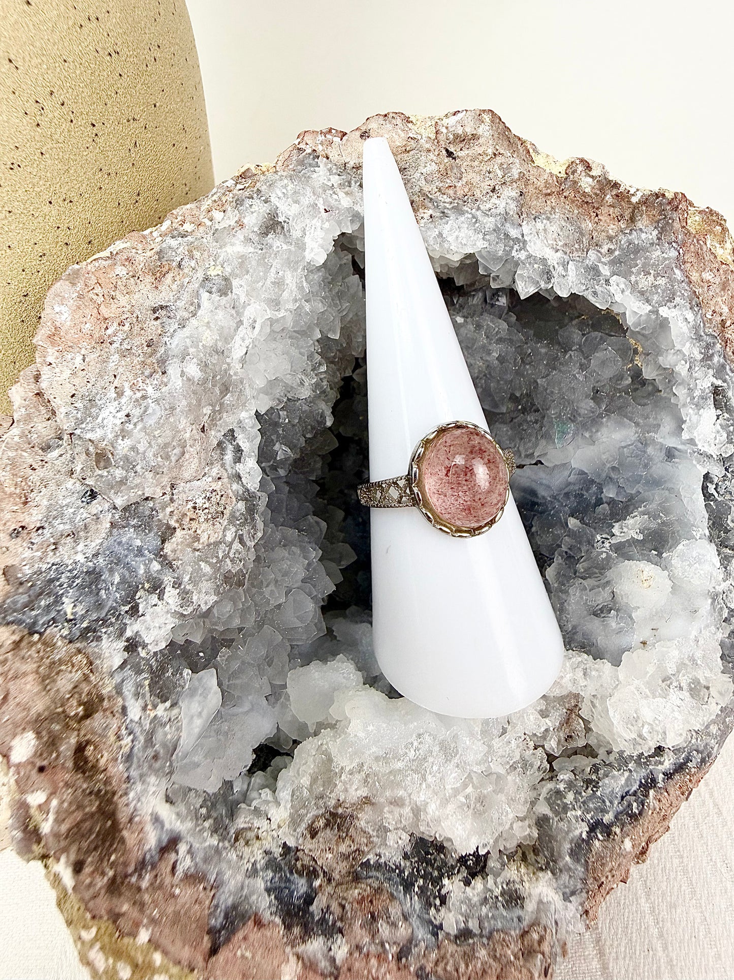 Strawberry Quartz s925 Ring