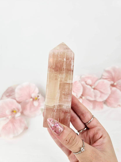 Rose Calcite Tower