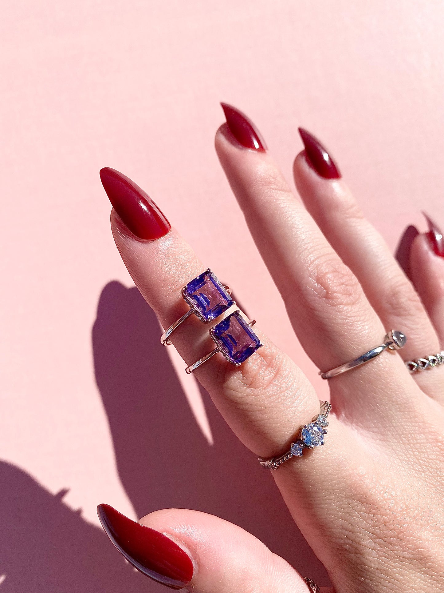 ✧ A-Grade High Quality Amethyst Faceted Ring ✧