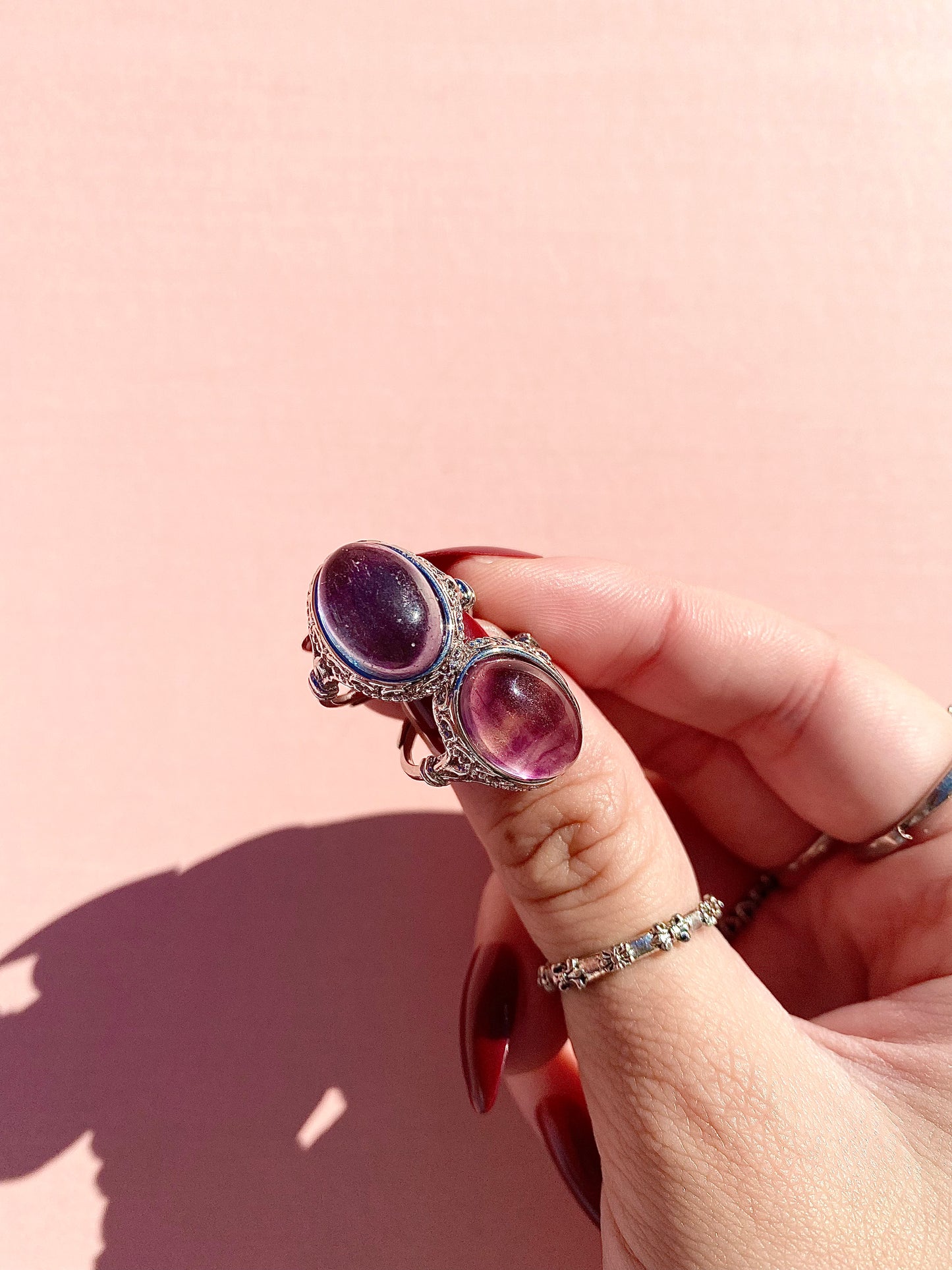 Fluorite s925 Silver Rings