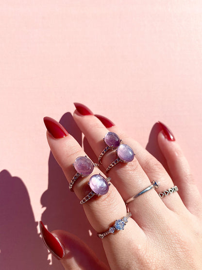 ✿ High Quality Flashy Lepidolite Rings ✿