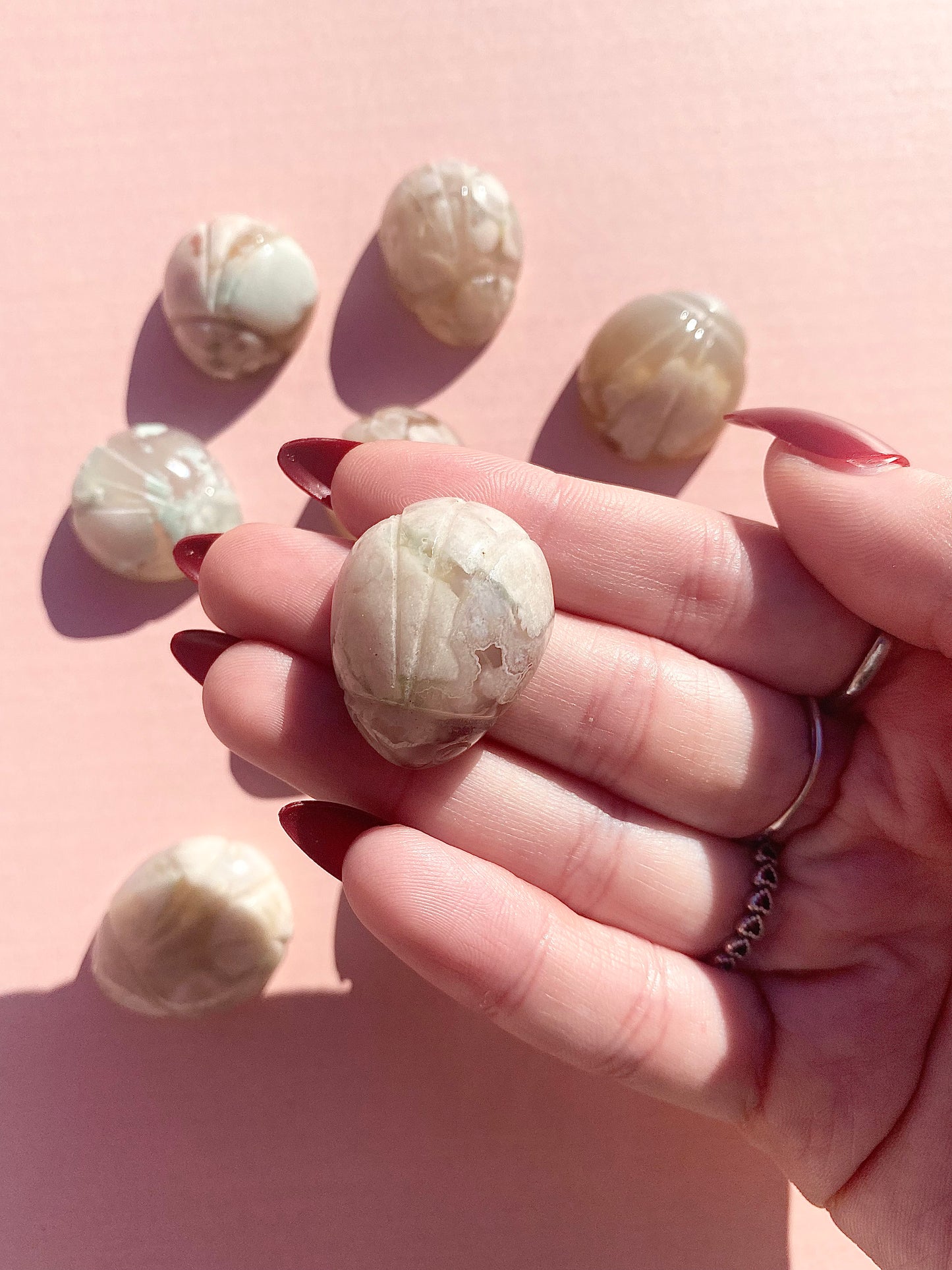 ✿ Flower Agate Lady Bugs ✿