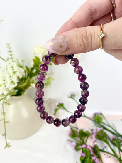 🍉 Watermelon Fluorite Beaded Bracelet ✧ 6mm