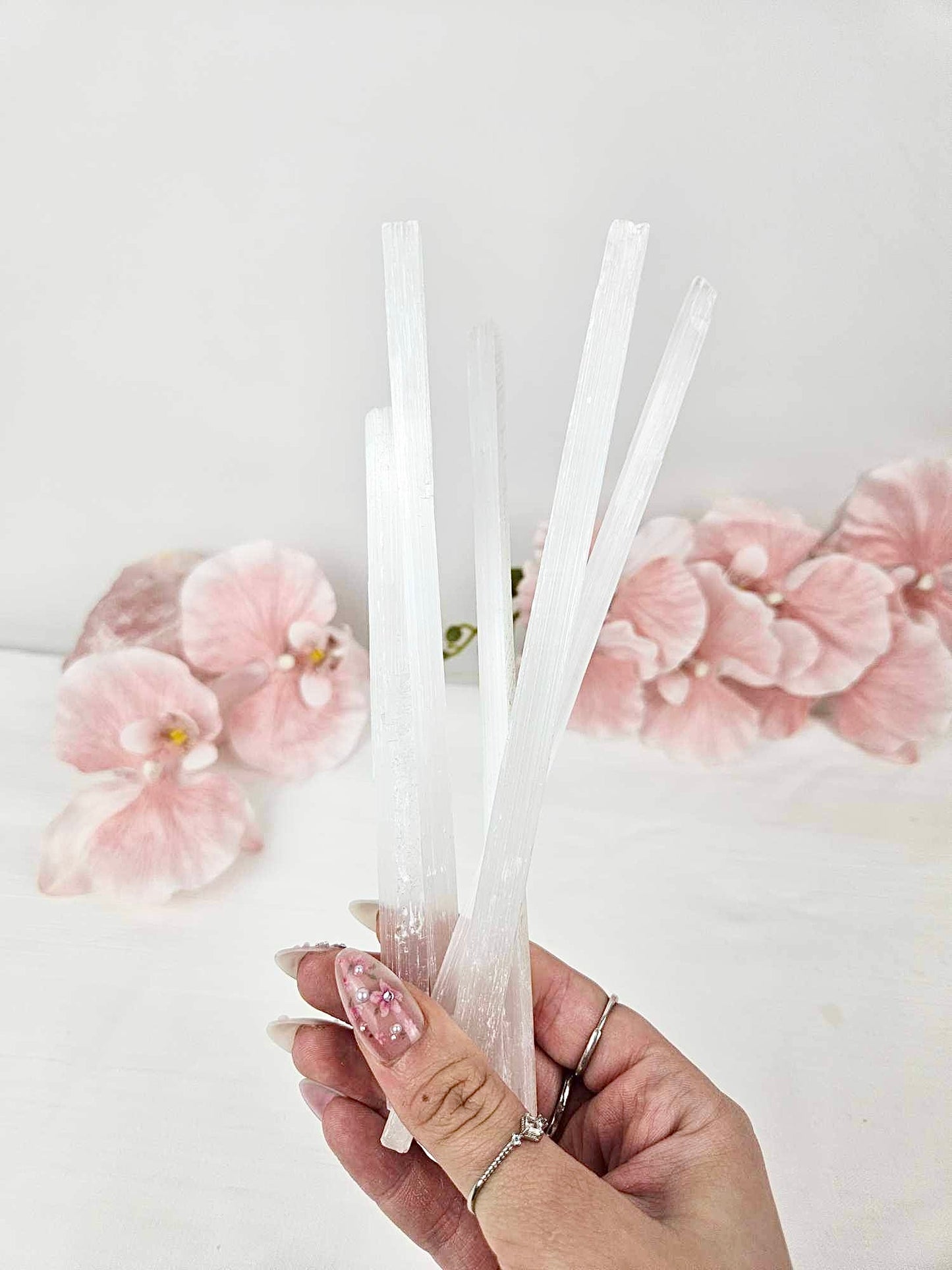 Selenite Raw Wands