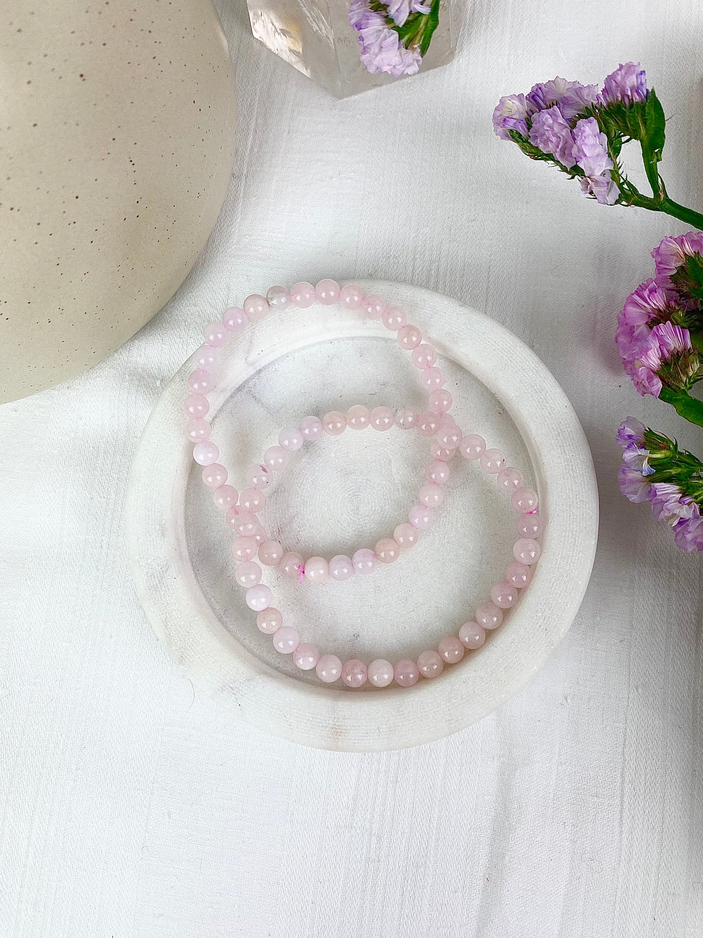 Pink Morganite Beaded Bracelets ✧ 4mm