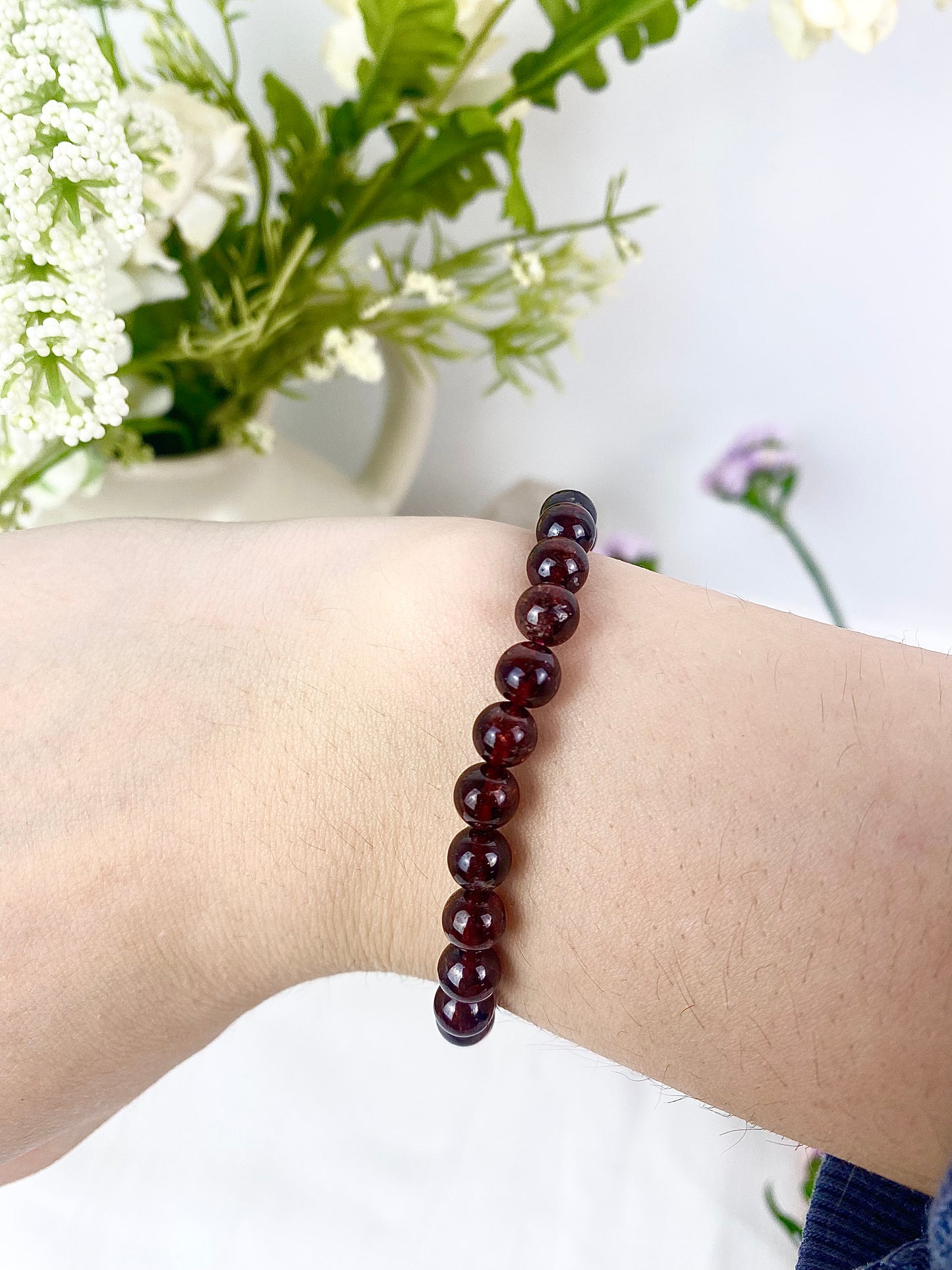 Garnet Beaded Bracelets ✧ 6mm