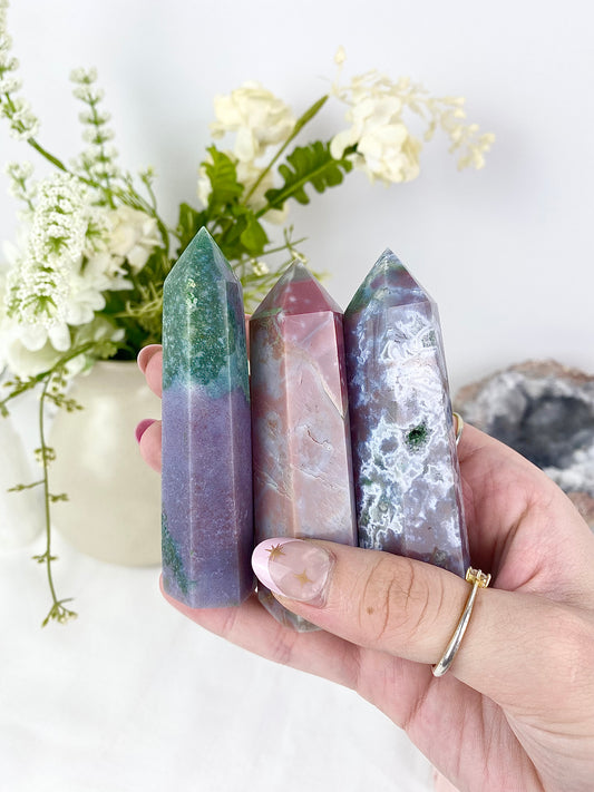 ✧ Purple Pastel Ocean Jasper Towers ✧