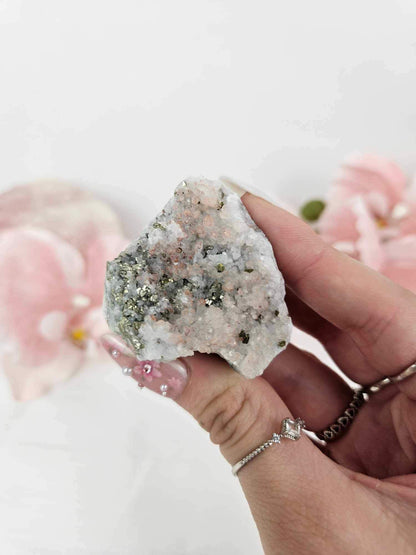 Red Quartz Specimens with Pyrite