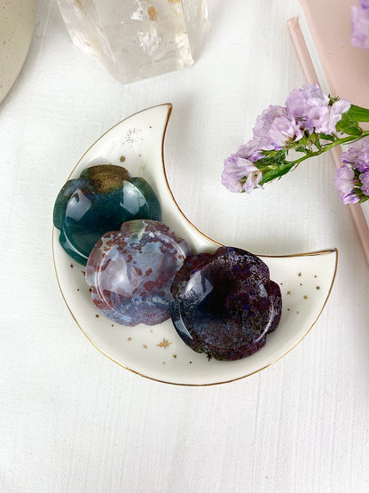 ✿ Ocean Jasper Flower Worry Stones ✿