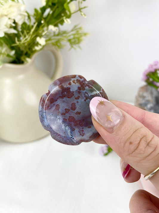 ✿ Ocean Jasper Flower Worry Stones ✿