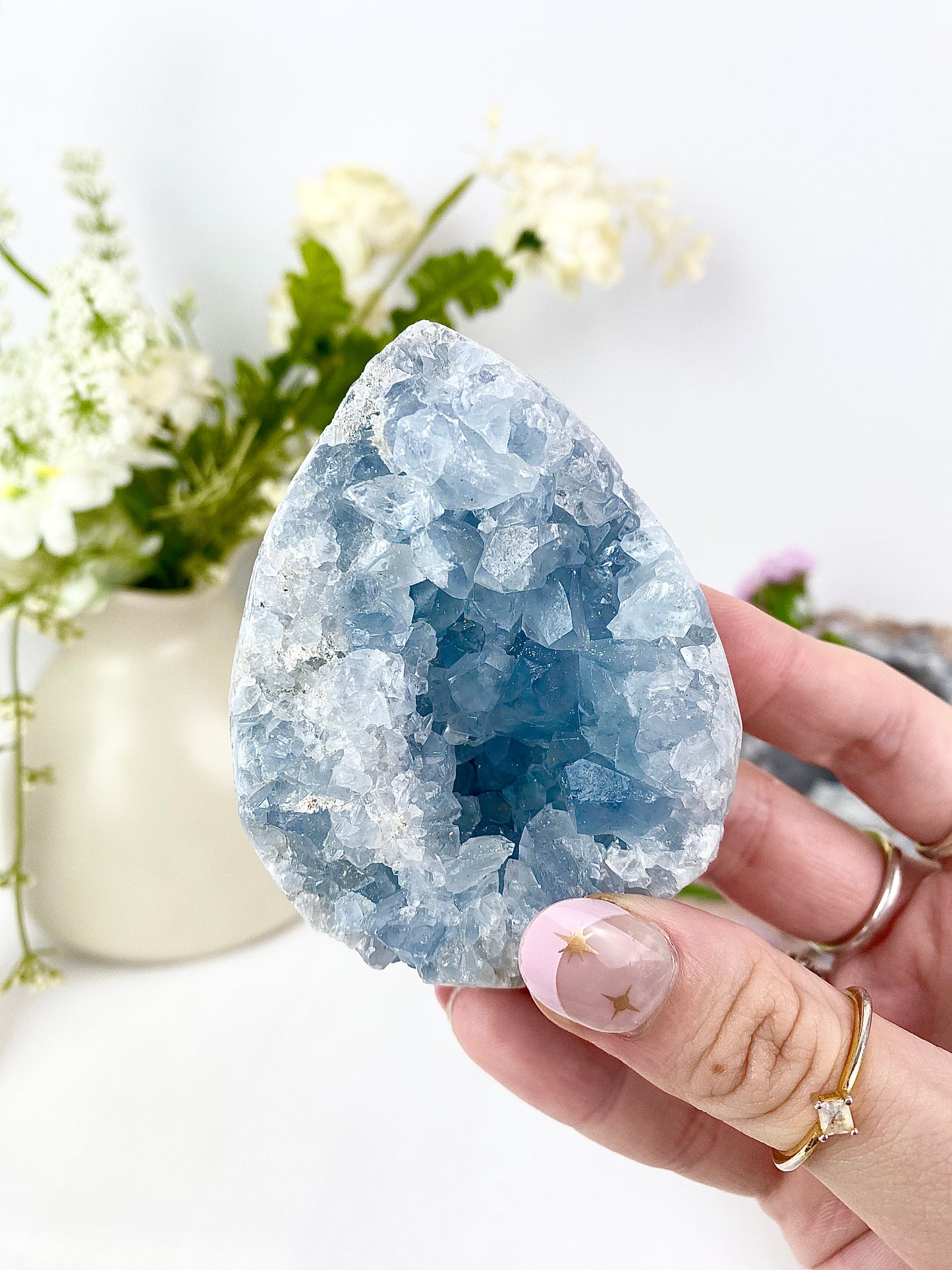 Celestite Cluster Egg