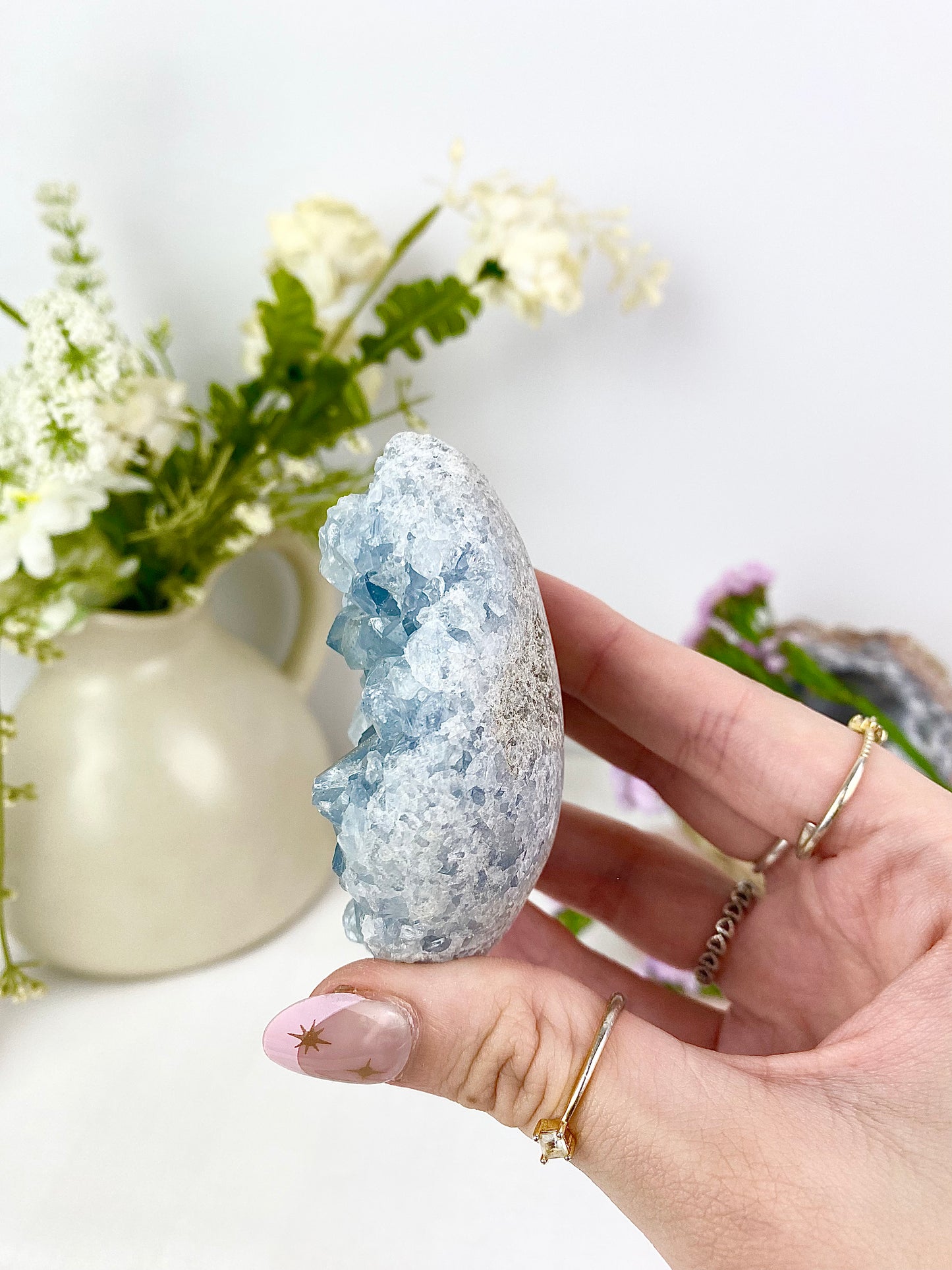 Celestite Cluster Egg