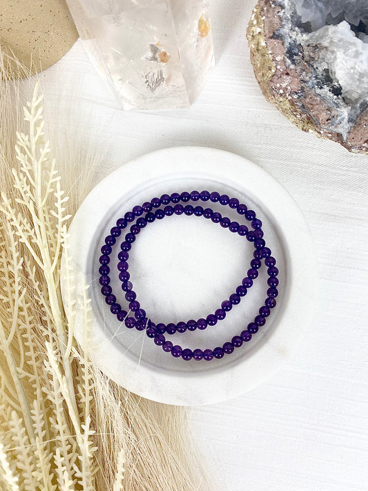 Amethyst Smaller Beaded Bracelet