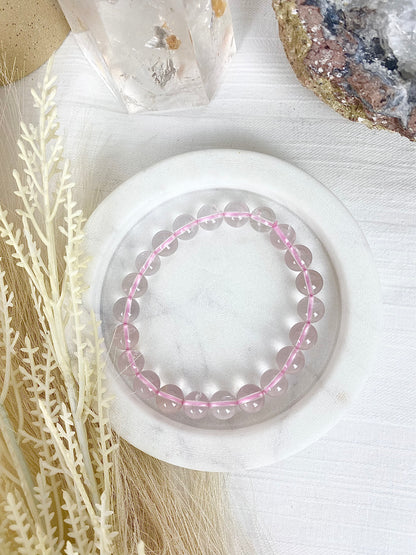 A-Grade Rose Quartz Beaded Bracelet