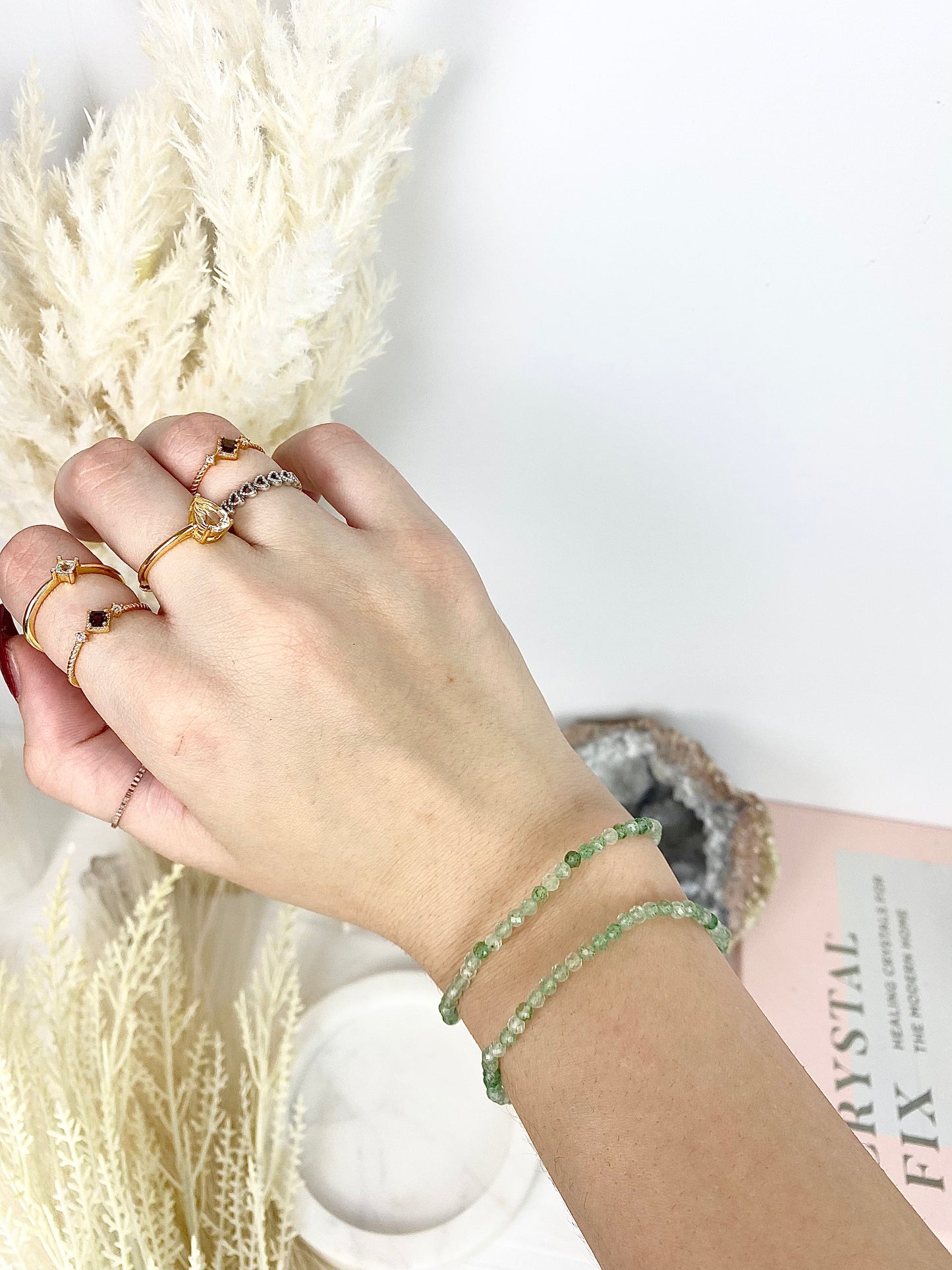 Green Amethyst Faceted Bracelets