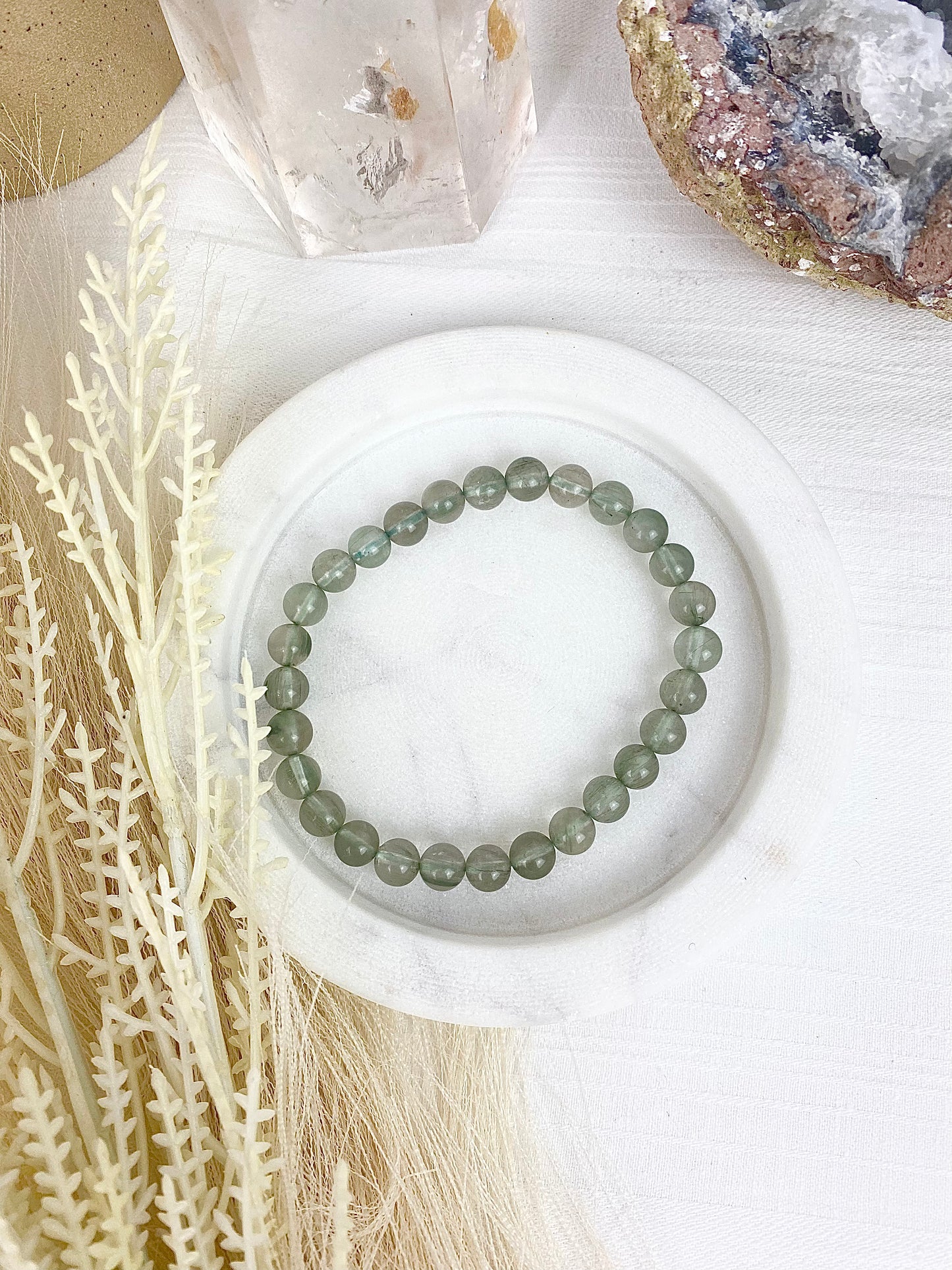 Green Phantom Quartz Beaded Bracelet