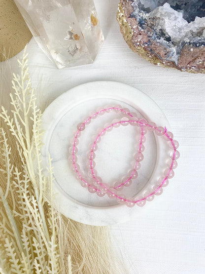 ♡ Rose Quartz Beaded Bracelets ♡