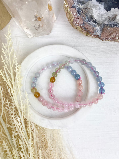 Morganite Beaded Bracelets